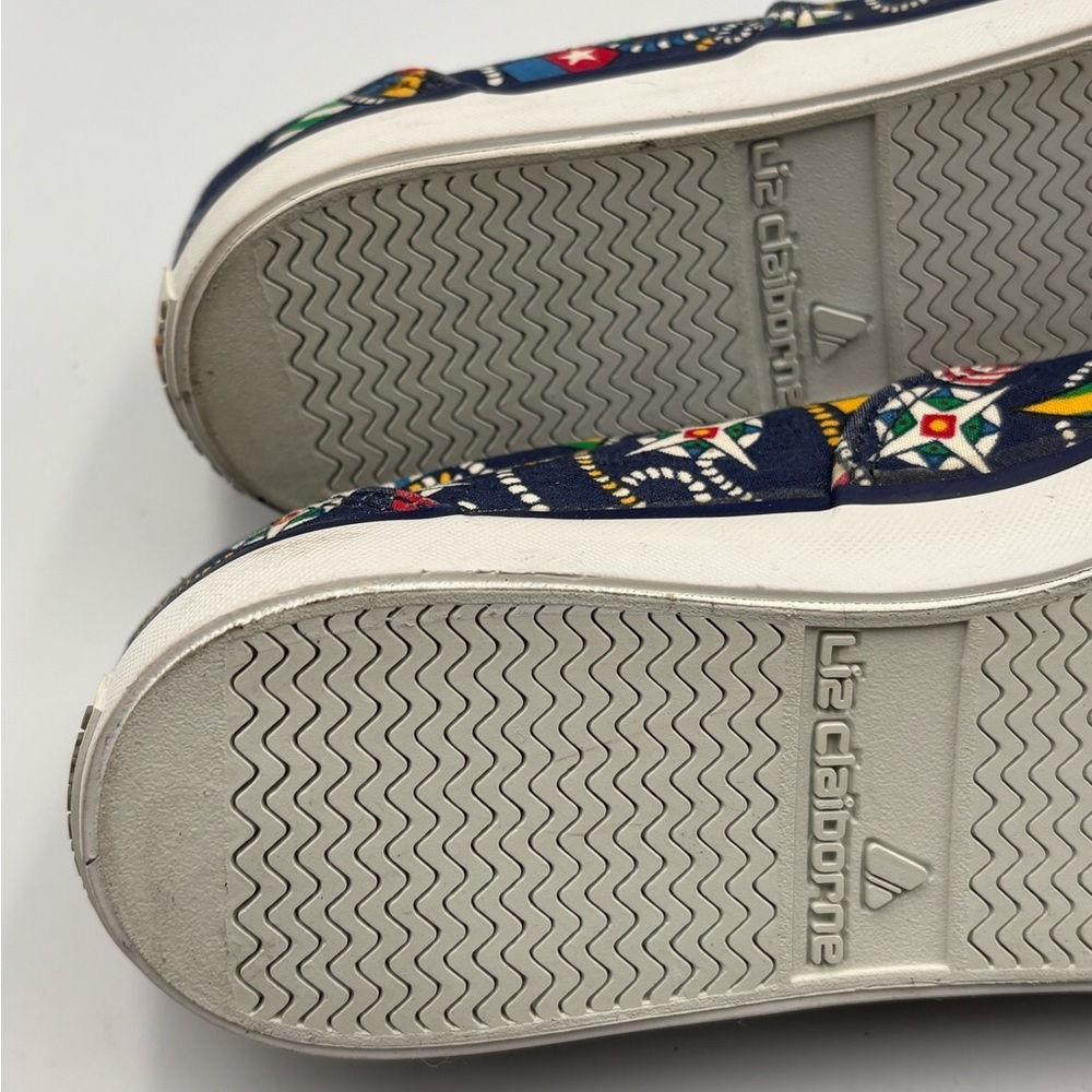 Vintage Liz Claiborne Nautical Canvas Sneakers Navy Blue Womens Size 7M - Picture 12 of 12